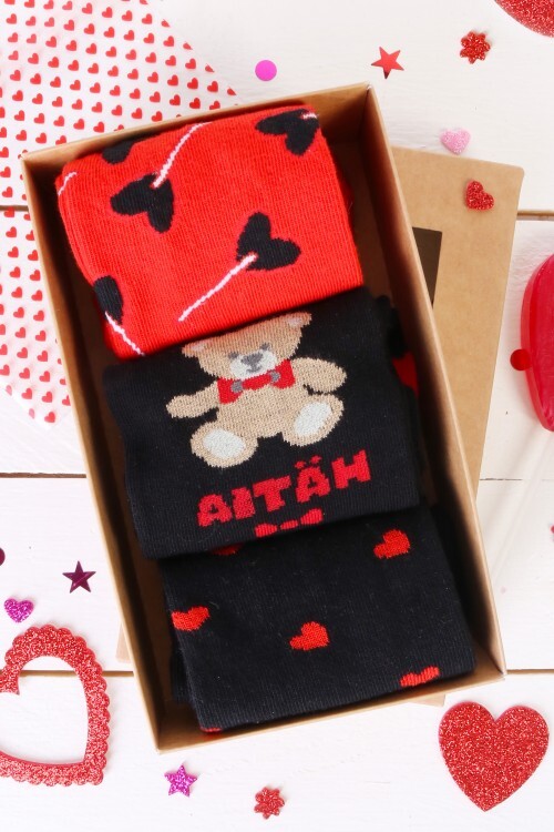 Комплект из 3 пар носков для женщин AITÄH (спасибо) на день св. Валентина
