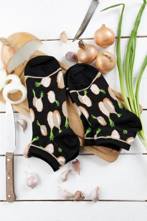 ONION black low-cut cotton chef socks