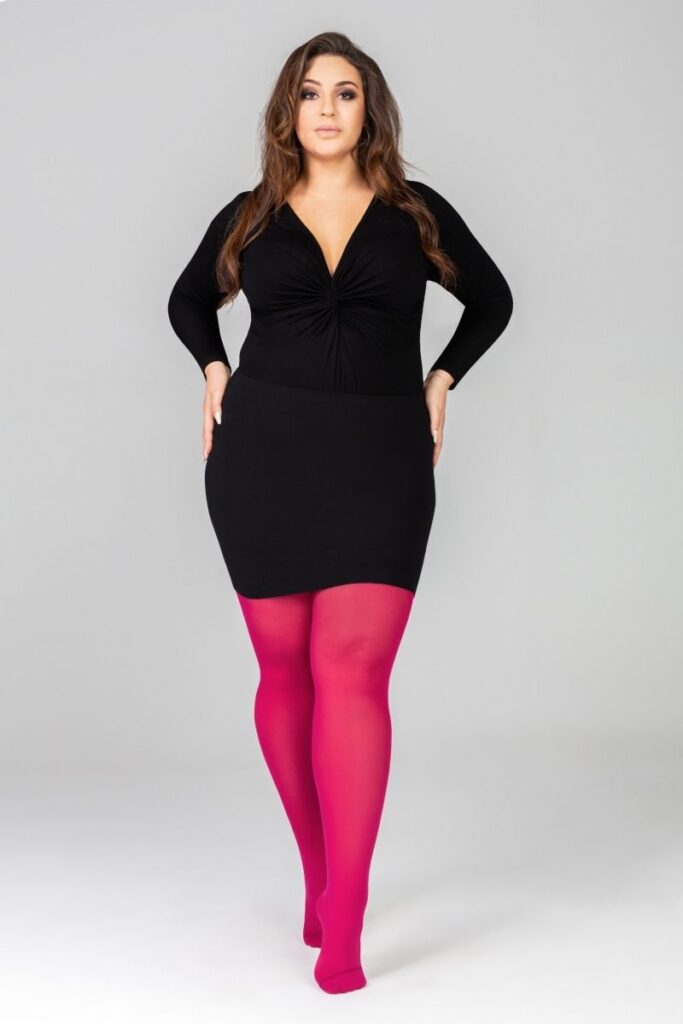 Plus-size pink tights