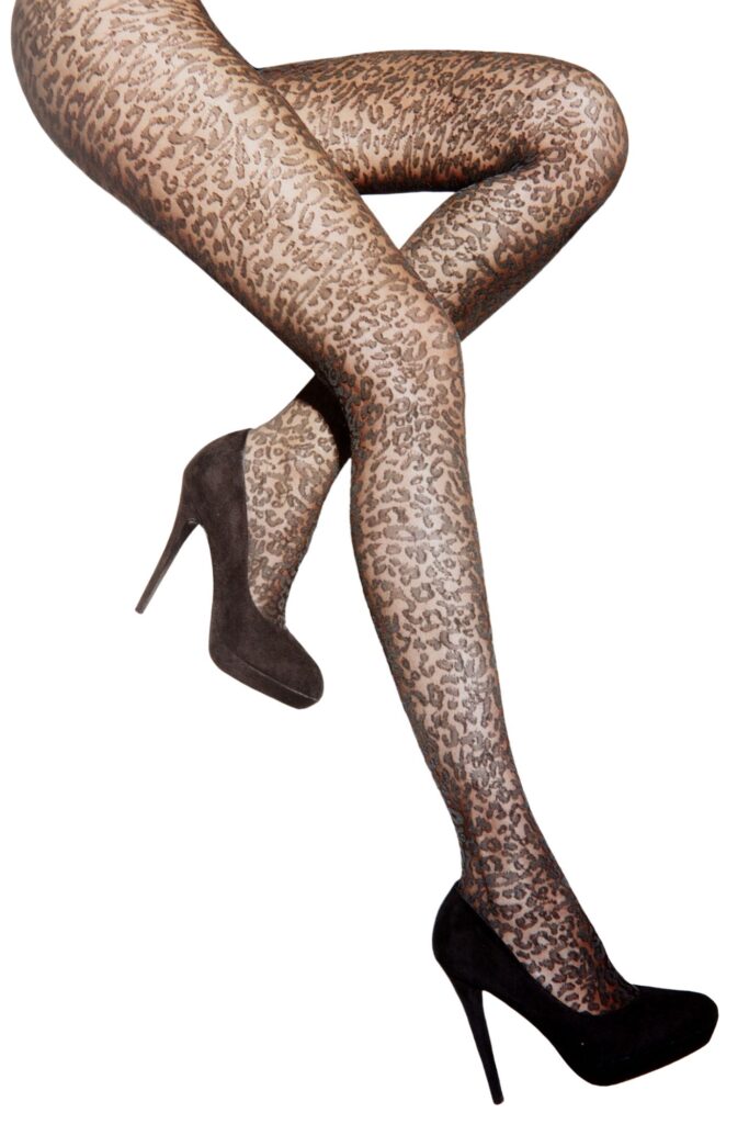 Tights with a panther pattern