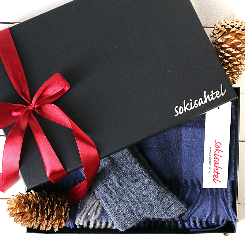 alpaca wool socks and scarf gift box