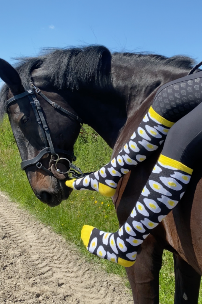 EGG cotton Easter knee-high socks with eggs