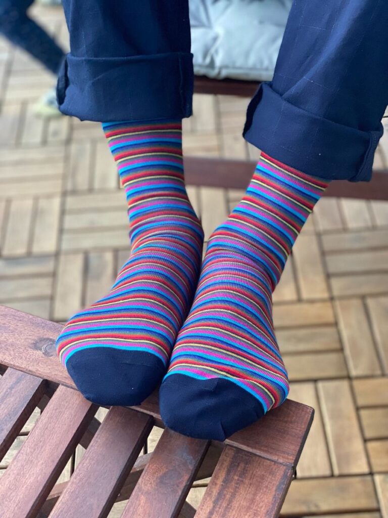 striped dress socks