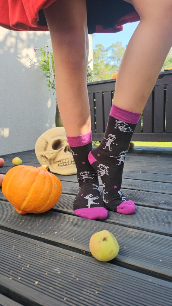 Scary Halloween socks with mummies