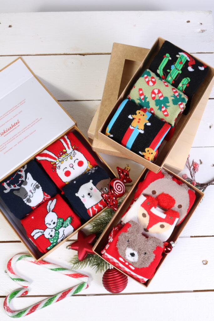 Christmas gift boxes with stocking stuffers