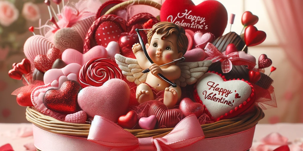 Подарочная корзина на День святого Валентина - отличный способ показать твою заботу
