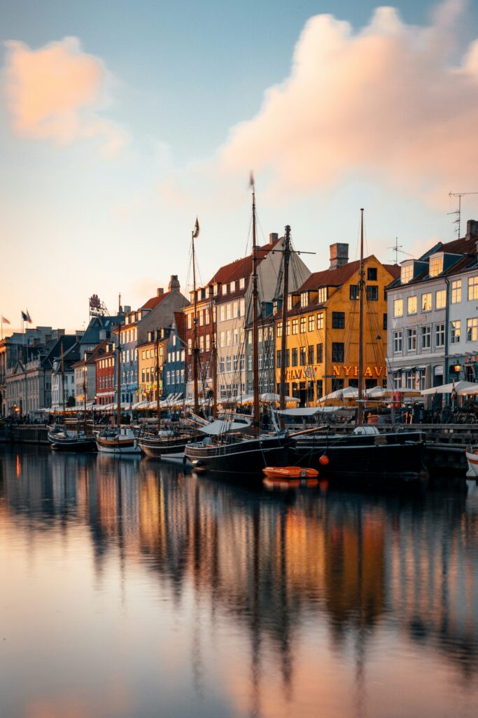 Copenhagen colorful houses and boats