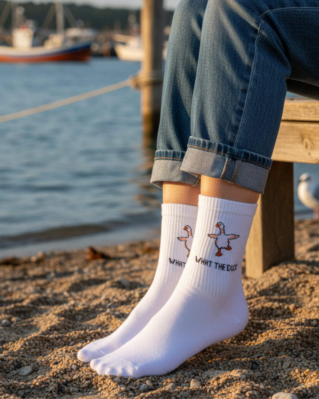 Wholesale novelty socks - What The Duck designer socks at harbor