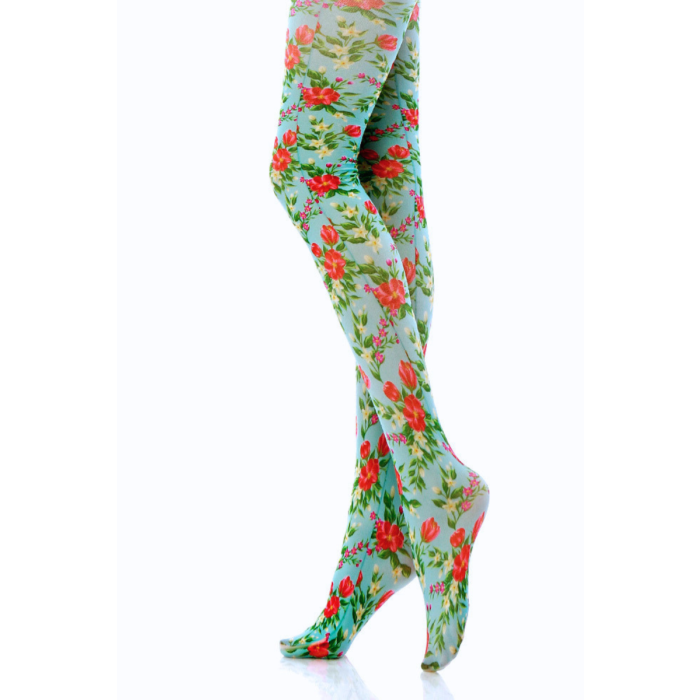 FLORA print floral tights Sokisahtel