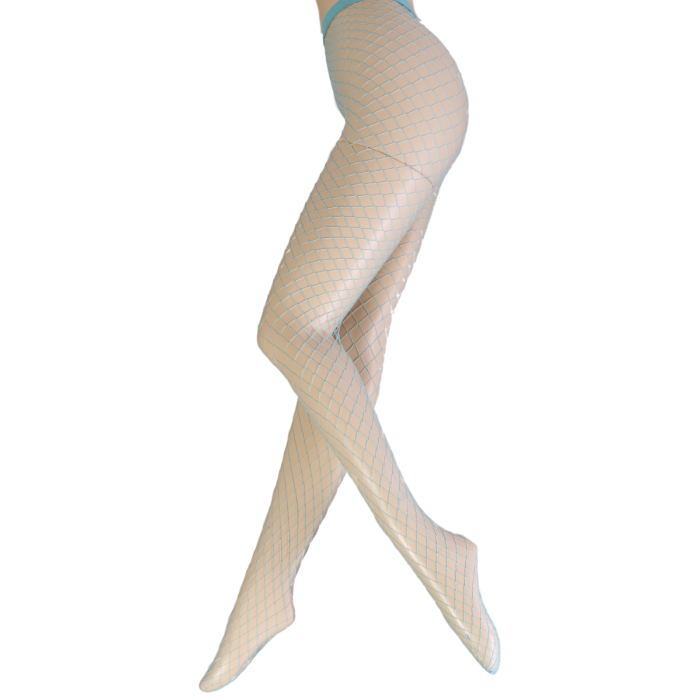 Baby blue fishnet tights top