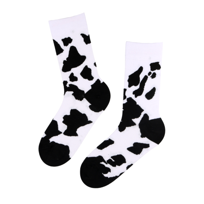 THE OLD MAN cartoon socks with cow print | Sokisahtel