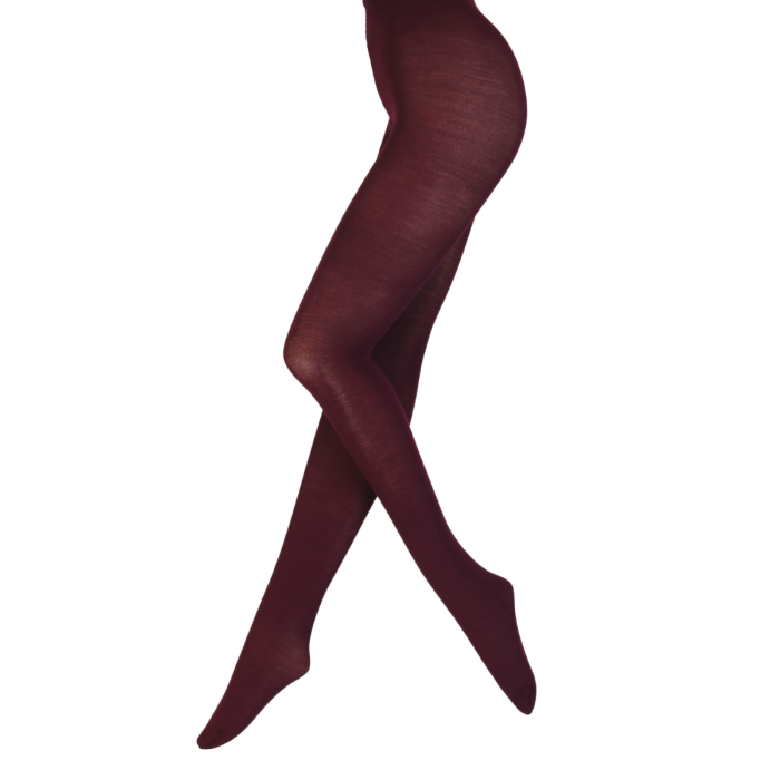 LENORE dark purple merino wool tights