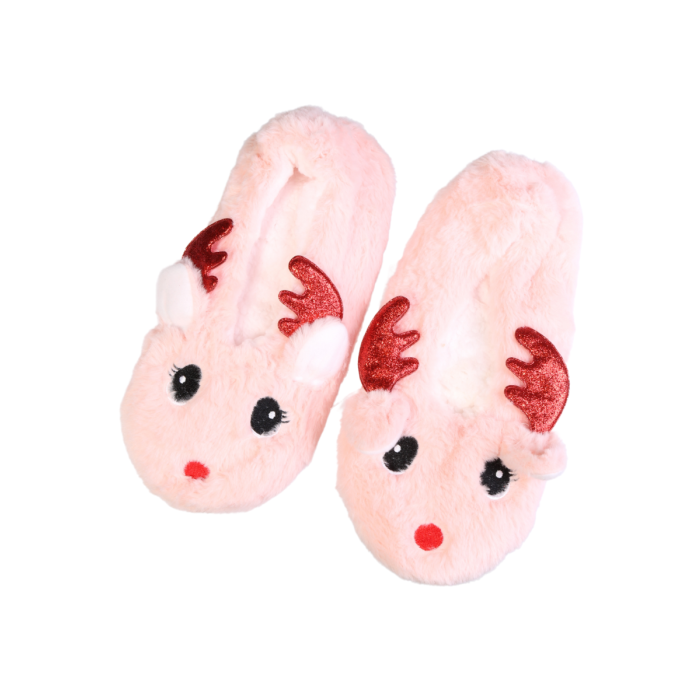 REINDEER light pink soft slippers Sokisahtel