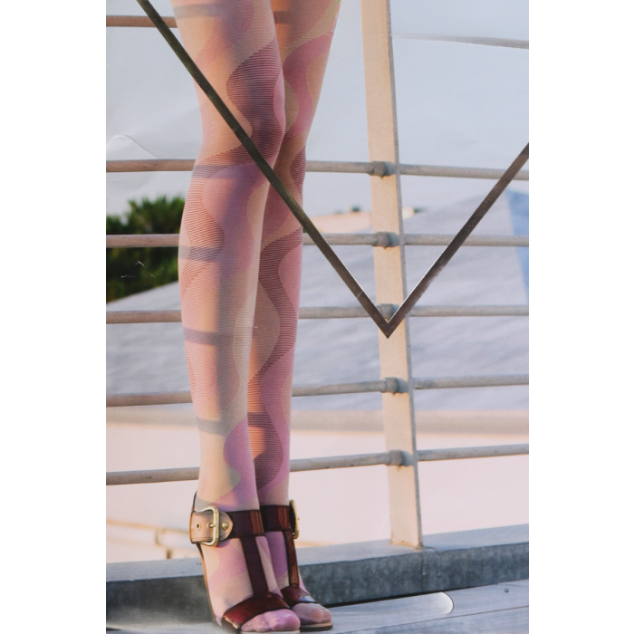 ROSALYA pink patterned tights Sokisahtel