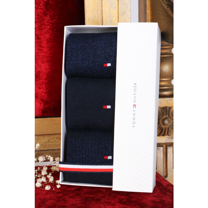 TOMMY HILFIGER blue gift with 3 pairs of socks | Sokisahtel