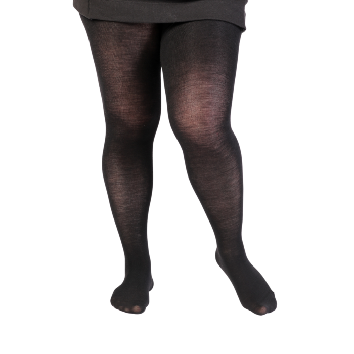 MILANA plus size black merino wool tights