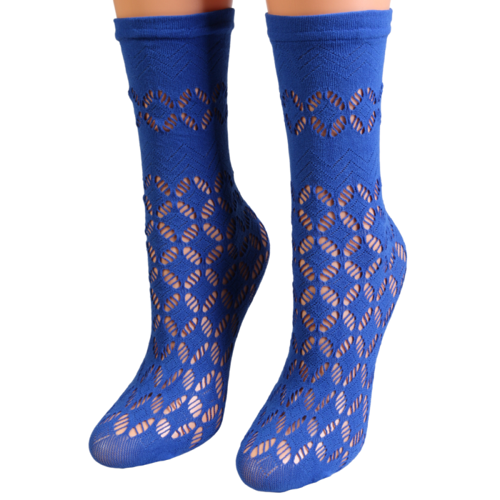 Blue fishnet socks online