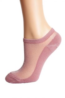 Укороченные женские носки темно-розового цвета с блеском LUCINA | Sokisahtel