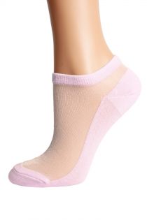 Укороченные женские носки светло-розового цвета с блеском LUCINA | Sokisahtel