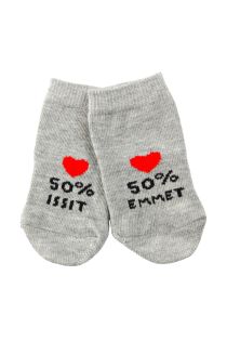50% EMMET, 50% ISSIT grey socks for babies | Sokisahtel