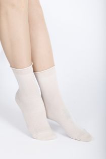 RIANA beige cotton socks | Sokisahtel