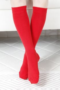 KRISS red cotton knee highs for children | Sokisahtel