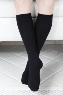 KRISS black cotton knee highs for children | Sokisahtel