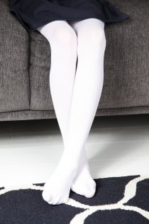 MEERI 40DEN children's white microfiber tights | Sokisahtel