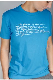 Women's blue T-shirt MINU ARM (my love) | Sokisahtel
