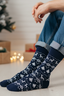 AILO dark blue Christmas socks | Sokisahtel