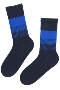 Хлопковые мужские носки тёмно-синего цвета с синим градиентом ALAN | Sokisahtel