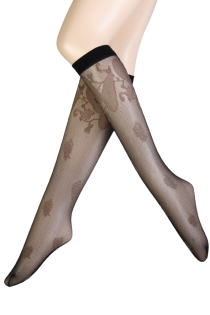 ALBERTA black sheer knee-highs | Sokisahtel