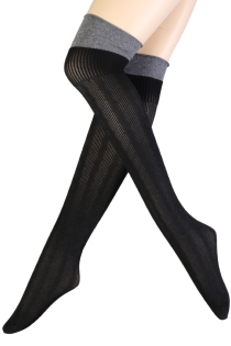 Men's black over-the-knee socks