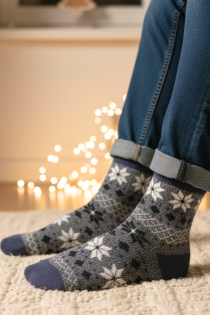 ALLAN sinised jõulumustriga soojad sokid | Sokisahtel