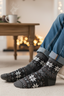 ALLAN tumehallid jõulumustriga soojad sokid | Sokisahtel