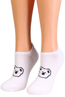 ALONDRA white low-cut socks with a koala