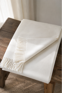 Alpakavillane valge pleed | Sokisahtel