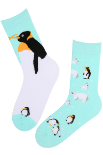 pingviinidega puuvillased sokid