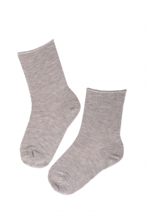 Детские теплые носки бежевого цвета из шерсти ангоры с удобной резинкой ANNI | Sokisahtel