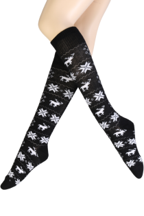 ANNIKEN black Christmas knee-highs | Sokisahtel