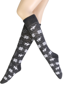 ANNIKEN grey Christmas knee-highs | Sokisahtel