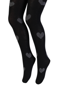 CECY black tights with hearts for children | Sokisahtel
