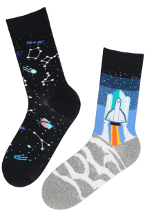 Хлопковые разнопарные носки в космической тематике ARMIN | Sokisahtel