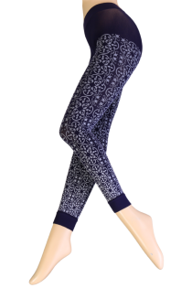 ARTY dark blue patterned leggings | Sokisahtel