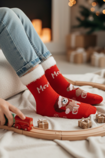 BAIBA punased puuvillased karuga jõulusokid lastele | Sokisahtel