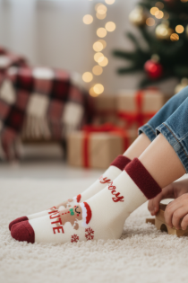 BAIBA valged puuvillased jõulusokid lastele | Sokisahtel