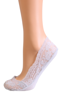 BALEGA light grey lace footies | Sokisahtel