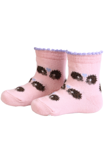 BEBE pink socks with hedgehogs for babies | Sokisahtel