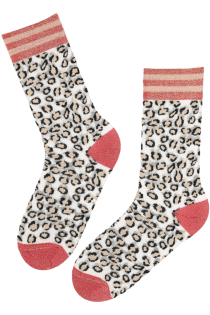 Тонкие хлопковые носки с леопардовым узором BELLE | Sokisahtel