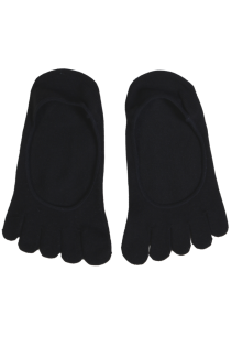 Хлопковые пальчиковые носки-следки чёрного цвета BERTA | Sokisahtel